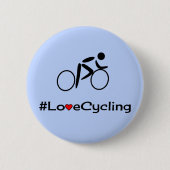 Badge Rond 5 Cm Aimer légende cyclable bleu (Devant)