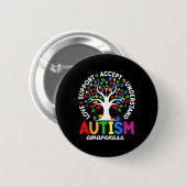 Badge Rond 5 Cm Aimer Support Accepter Comprendre L'Autisme De L'A (Devant & derrière)