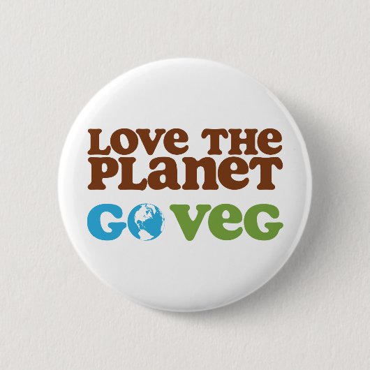 Badge Rond 5 Cm Aimez la planète vont Veg (Devant)