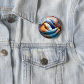 Badge Rond 5 Cm Aimez la terre (En situation)