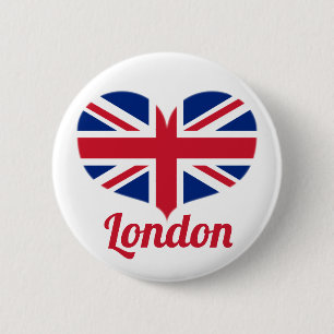 Badge Rond 5 Cm Aimez le drapeau BRITANNIQUE en forme de