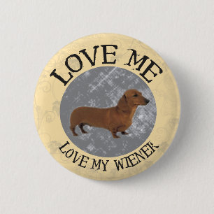 Badge Rond 5 Cm Aimez-moi, aimez ma saucisse