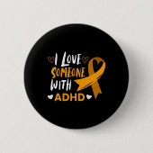 Badge Rond 5 Cm Aimez Quelqu'Un Avec Adhd Ribbon Sensibilisation H (Devant)