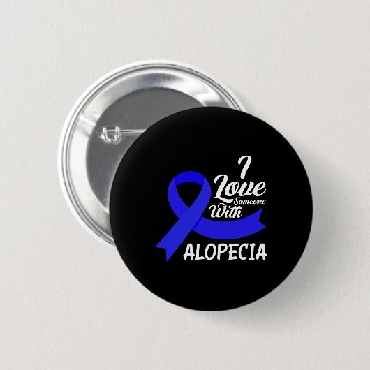 Badge Rond 5 Cm Aimez quelqu'un avec Alopecia Sensibilisation 1 (Devant & derrière)
