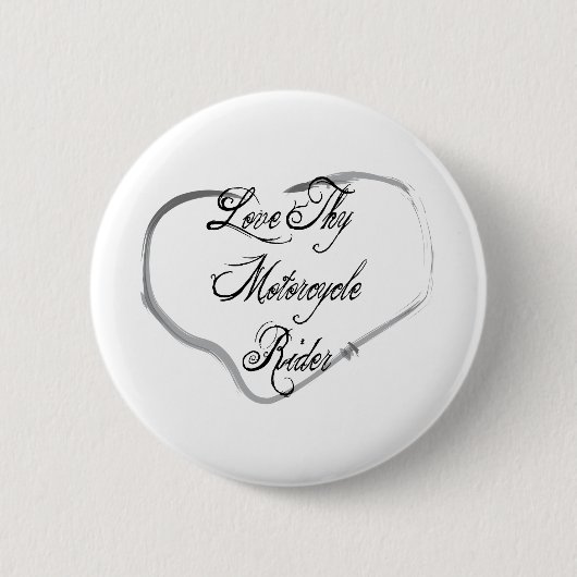 Badge Rond 5 Cm Aimez Thy cavalier de moto (Devant)