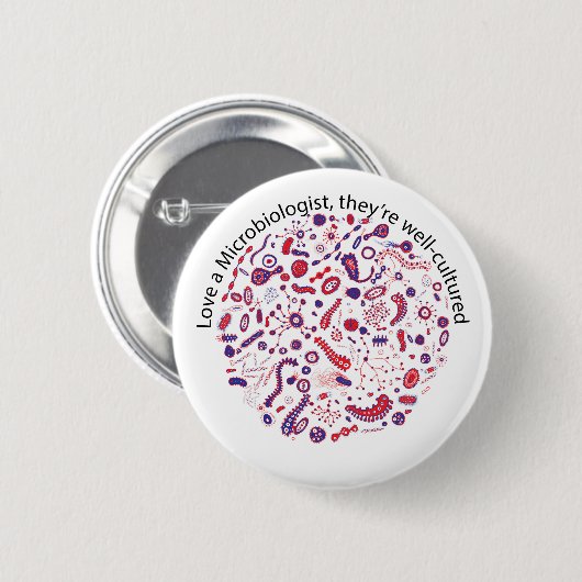 Badge Rond 5 Cm Aimez un microbiologiste (Devant & derrière)