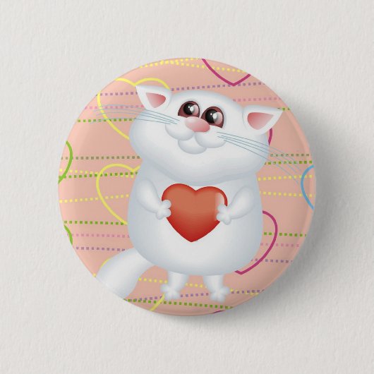 Badge Rond 5 Cm Aimez-vous bouton de Kitty (Devant)