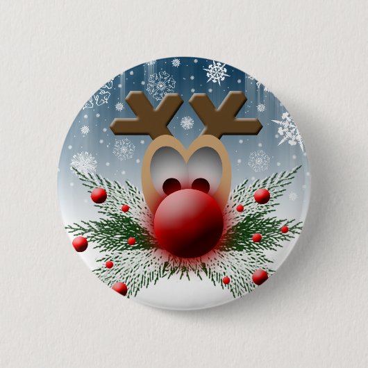 Badge Rond 5 Cm Ainsi Il Glisse Reindeder Noël (Devant)