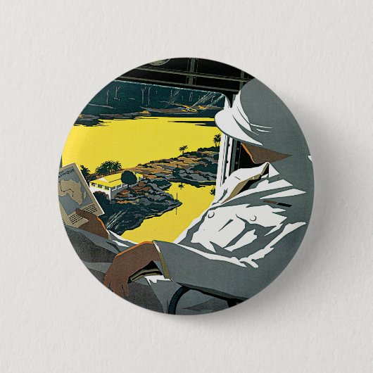 Badge Rond 5 Cm Air Afrique : Visitez L'Afrique en Avion (Devant)