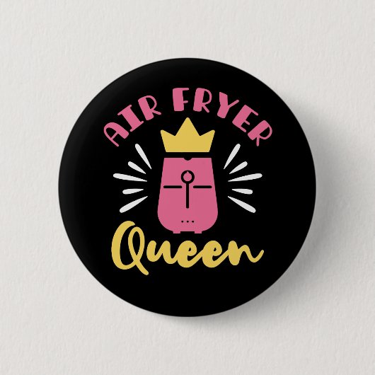 Badge Rond 5 Cm Air Fryer Queen (Devant)