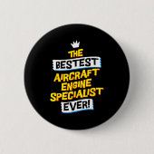 Badge Rond 5 Cm Aircraft Engine Specialist, Funny Job Occupation (Devant)