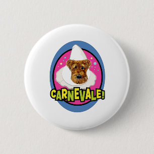 BADGE ROND 5 CM AIRDALE TERRIER