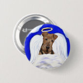 Badge Rond 5 Cm Airedale Terrier Angel (Devant & derrière)