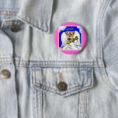 Badge Rond 5 Cm Airedale Terrier Angel (En situation)