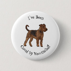 Badge Rond 5 Cm Airedale terrier dog cartoon