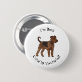 Badge Rond 5 Cm Airedale terrier dog cartoon (Devant & derrière)