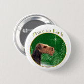 Badge Rond 5 Cm Airedale Terrier Paix (Devant & derrière)
