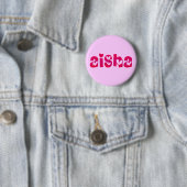 Badge Rond 5 Cm Aisha dans les coeurs (En situation)