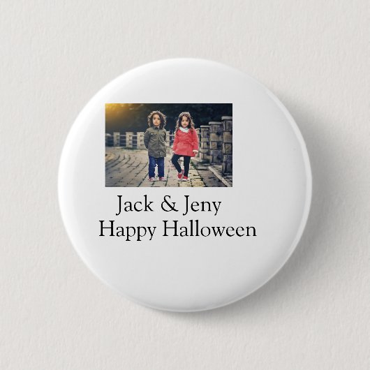 Badge Rond 5 Cm ajouter nom photo texte Halloween enfant fille gar (Devant)