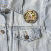 Badge Rond 5 Cm Ajouter Photo Dog Memorial en or (En situation)