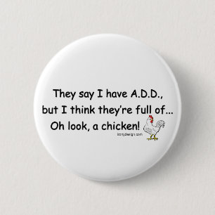 Badge Rond 5 Cm AJOUTER plein de poulets