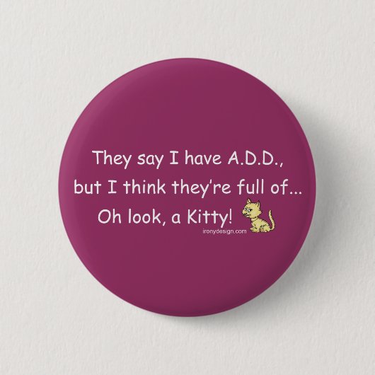 Badge Rond 5 Cm AJOUTER plein d'Humour Kitty (Devant)