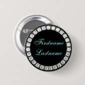 Badge Rond 5 Cm Ajouter un diamant personnalisable par nom (Devant & derrière)