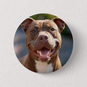 Badge Rond 5 Cm Ajouter une Personnaliser photo Pit Bull