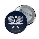 Badge Rond 5 Cm Ajouter Votre Nom Club Tennis Team Navy Blue Custo<br><div class="desc">Customisez facilement ce bouton en ajoutant votre nom de club ou de société en cliquant sur le bouton "Personnaliser". Vous pouvez modifier la couleur de l'arrière - plan, des polices et des boutons en cliquant sur l'outil "Modifier avec design". Parfait pour tout club, entreprise ou société scolaire. Commandez autant ou...</div>