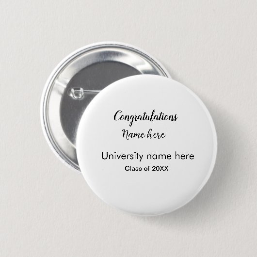 Badge Rond 5 Cm ajouter votre texte simple diplôme ajouter le nom  (Devant & derrière)