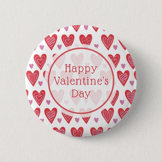 Badge Rond 5 Cm Ajouter votre texte| Valentine Chic Motif (Devant)