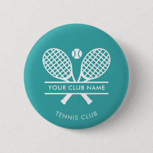Badge Rond 5 Cm Ajoutez Votre Nom de Club Équipe de Tennis Vert Pe