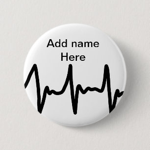 Badge Rond 5 Cm Ajoutez votre nom rythmes de musique noire concept