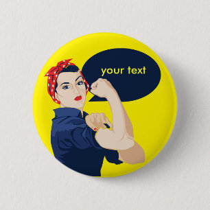 Badge Rond 5 Cm Ajoutez votre propre texte à rosie la riveteuse