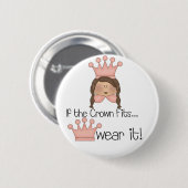 Badge Rond 5 Cm Ajustements de couronne de brune (Devant & derrière)