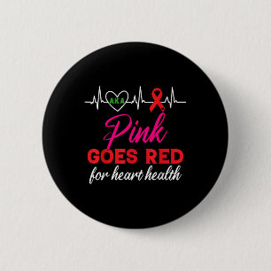 Badge Rond 5 Cm Aka Pink Va Rouge Pour Sensibiliser À La Santé Car