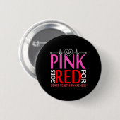 Badge Rond 5 Cm Aka Rose devient rouge pour la sensibilisation à l (Devant & derrière)