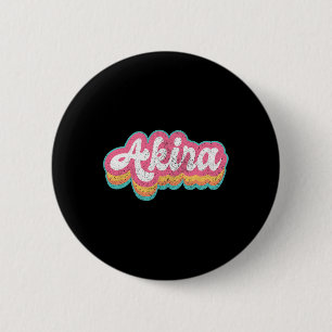 Badge Rond 5 Cm Akira Prénom Fille Vintage les années 70 80s Perso