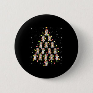 Badge Rond 5 Cm Akita Inu Chien Père Noël Les lumières des arbres