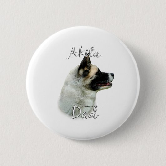 Badge Rond 5 Cm Akita Papa 2 (Devant)