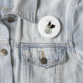 Badge Rond 5 Cm Akita Papa 2 (En situation)