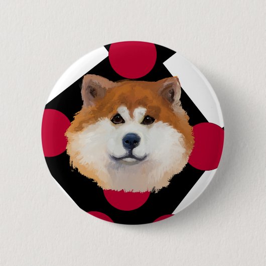 Badge Rond 5 Cm Akitas (Devant)