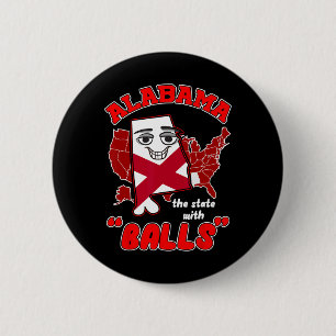 Badge Rond 5 Cm Alabama L'Etat Avec Funky Bama Football