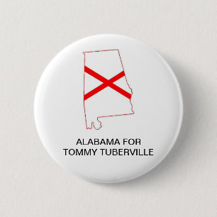 Badge Rond 5 Cm ALABAMA pour TOMMY TUBERVILLE GOUVERNEUR Bouton