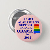Badge Rond 5 Cm Alabamians de LGBT pour Obama 2012 (Devant & derrière)