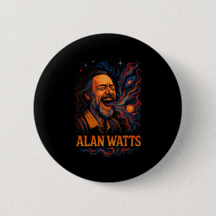 Badge Rond 5 Cm Alan Watts Laugh Galaxy Universe Psychedelic Art P