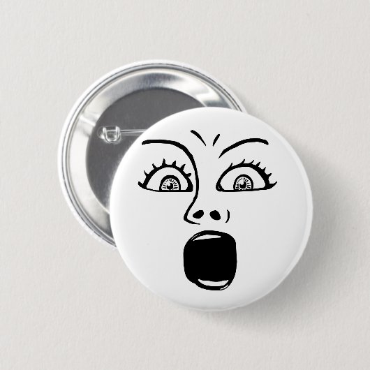 Badge Rond 5 Cm ALARMÉ ! - Blanc (Devant & derrière)