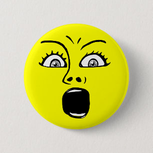 Badge Rond 5 Cm ALARMÉ ! -Jaune