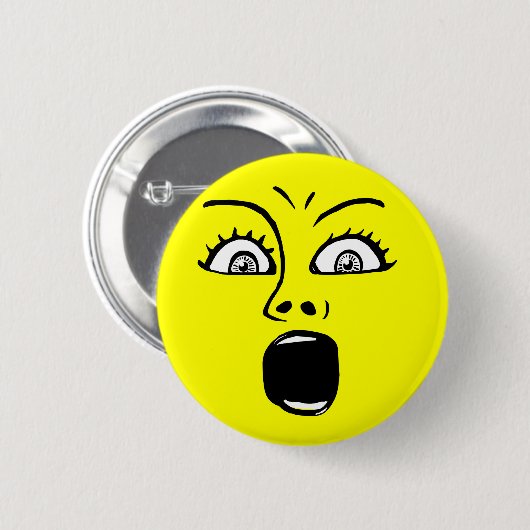 Badge Rond 5 Cm ALARMÉ ! -Jaune (Devant & derrière)