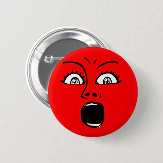 Badge Rond 5 Cm ALARMÉ ! -Red (Devant & derrière)